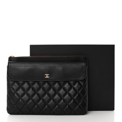 Chanel Lambskin Quilted Medium Flap Cosmetic Case Black 8 of 8