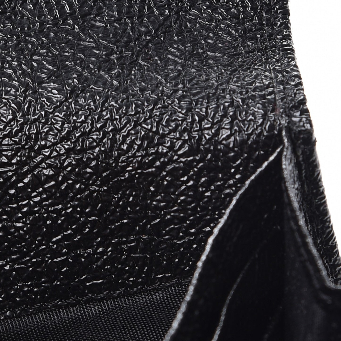 Glazed Pebbled Calfskin Nightingale Wallet Black