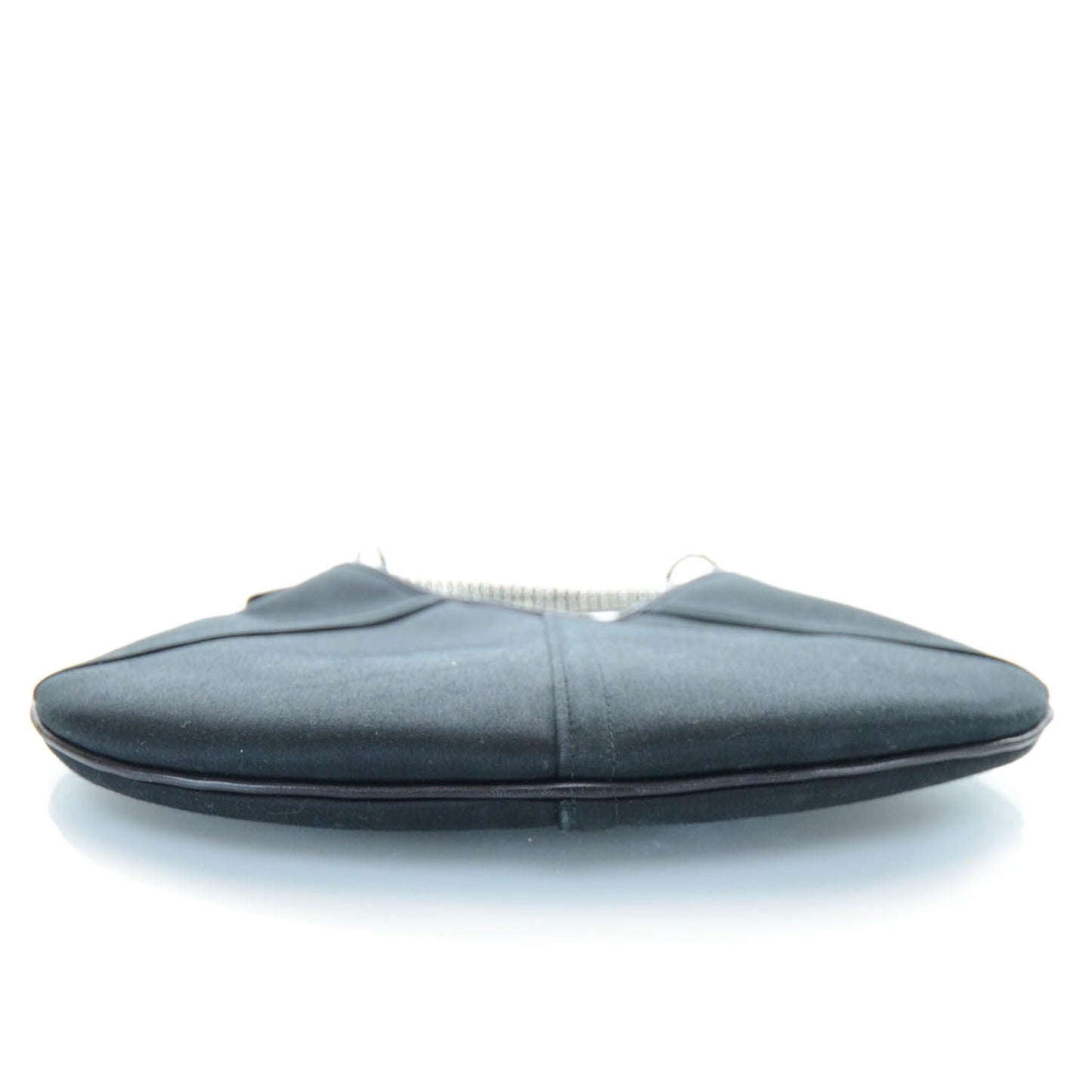 Satin Mombasa Horn Evening Bag Black