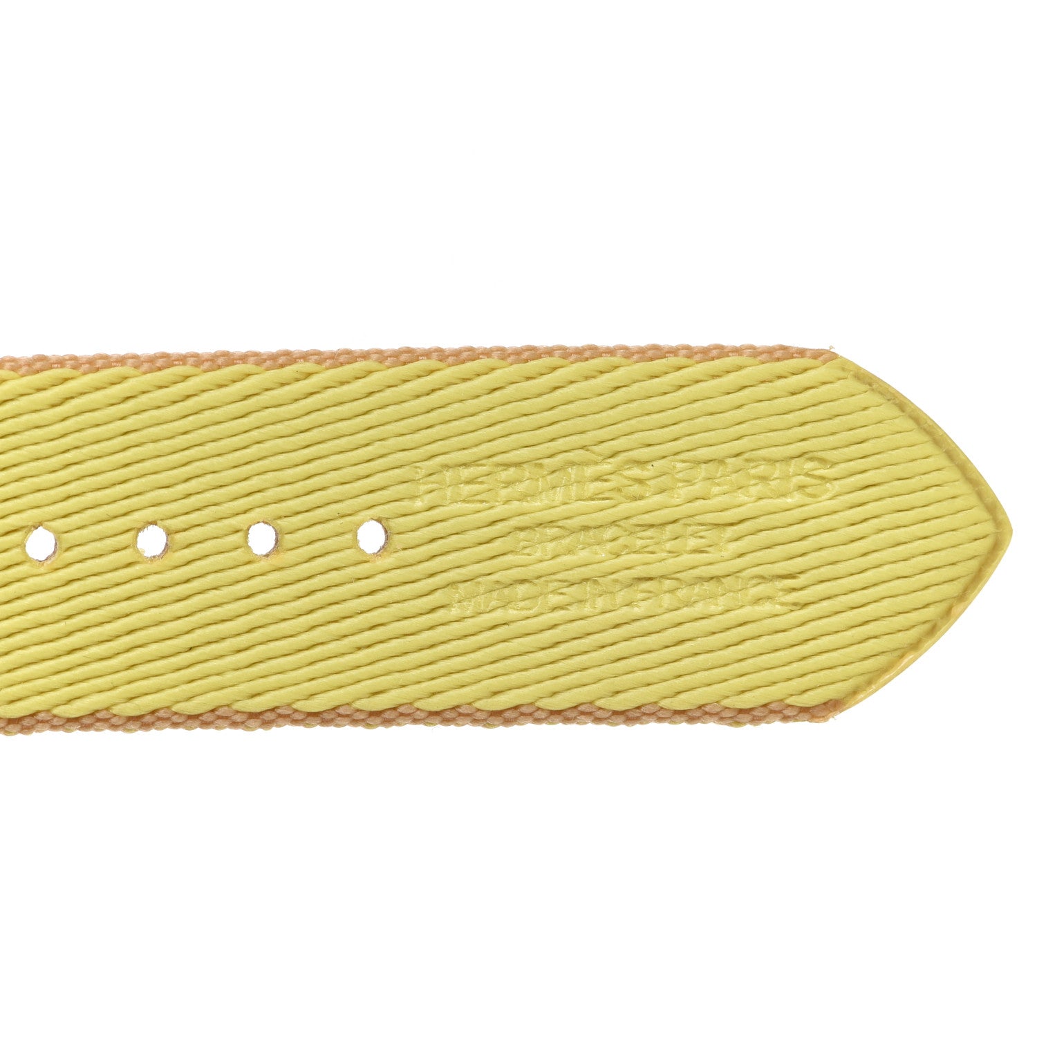 Hermes Nylon Weave 41mm H Vibration Jumping Watch Single Tour Band Kraft Lime 3 of 6