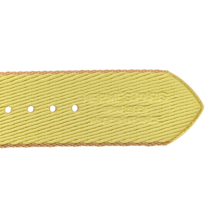Hermes Nylon Weave 41mm H Vibration Jumping Watch Single Tour Band Kraft Lime 3 of 6