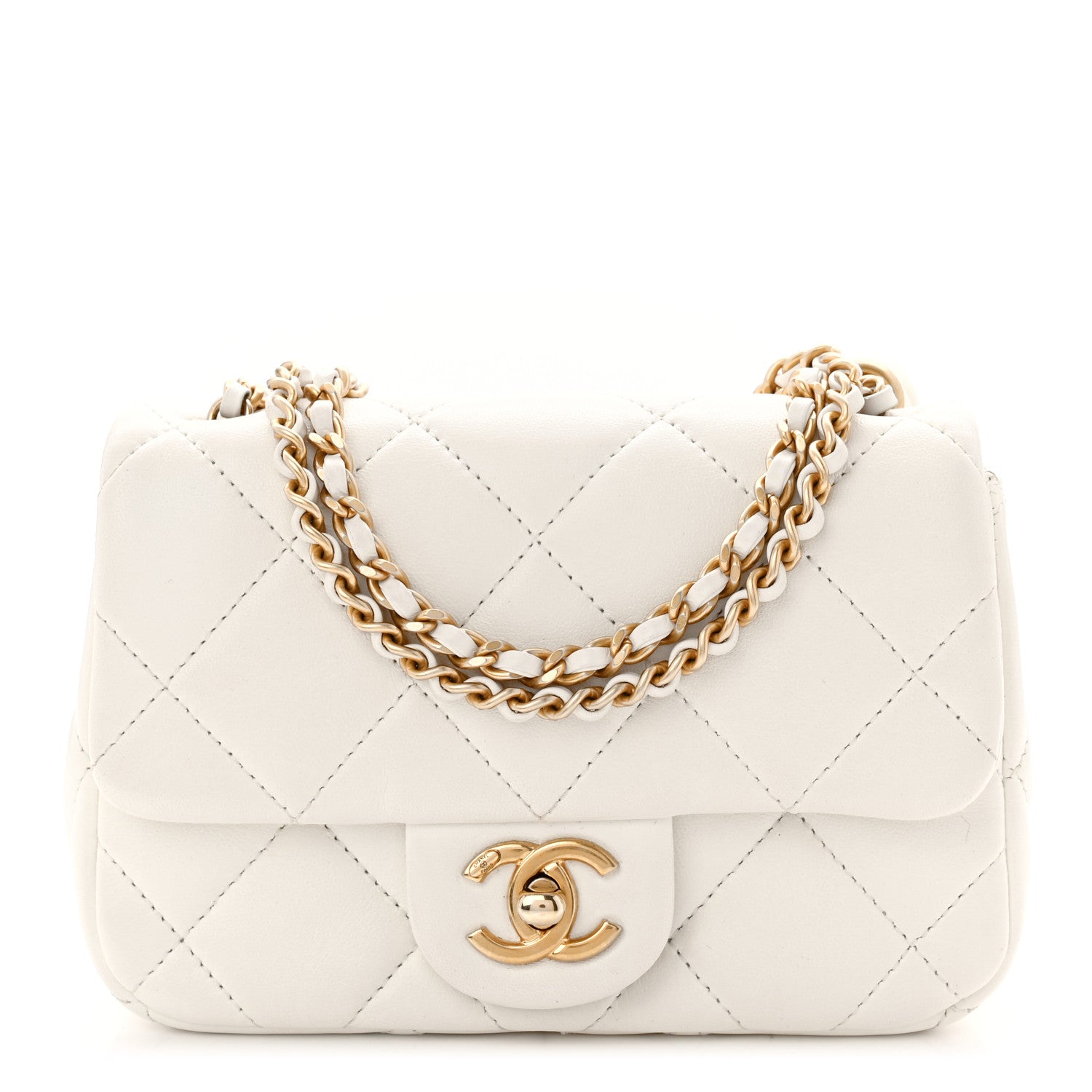 Chanel Lambskin Quilted Pearl Small Flap White 1 of 10