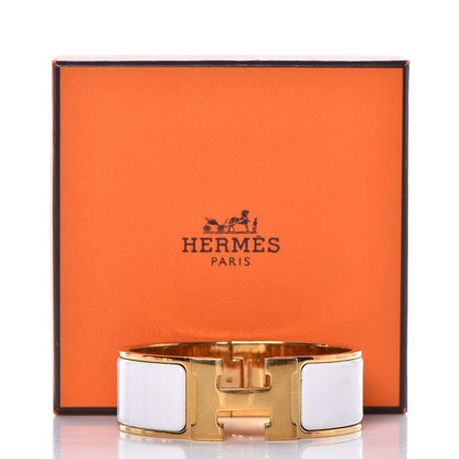 Hermes Enamel Wide Clic Clac H Bracelet PM White 6 of 6