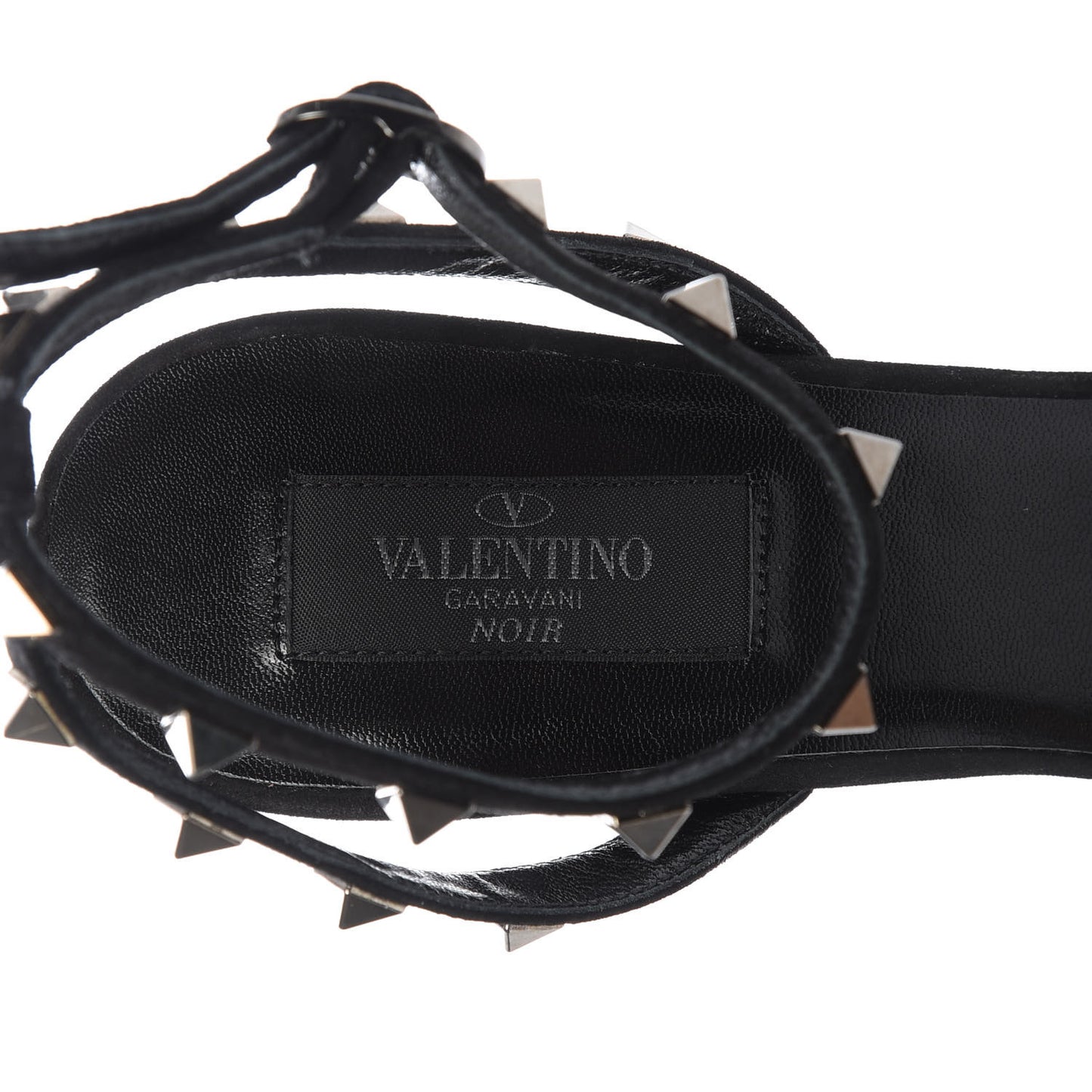 Suede Rockstud Ankle Strap 100mm Sandals 39.5 Black