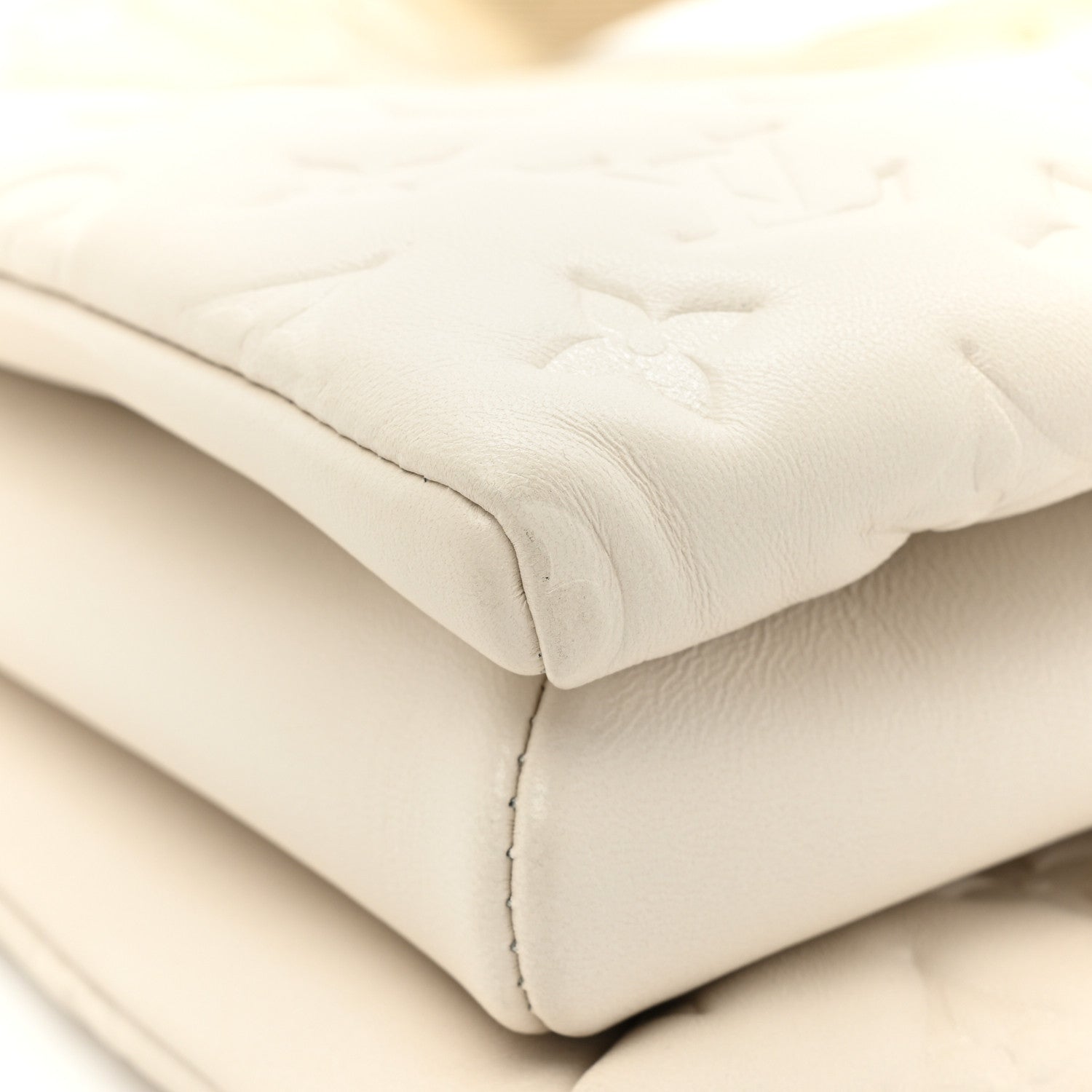 Louis Vuitton Lambskin Embossed Monogram Coussin PM Cream 11 of 12