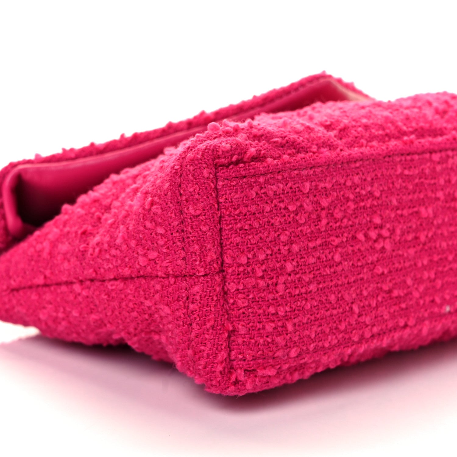 Saint Laurent Boucle Tweed Quilted Toy Loulou Puffer Monogram Chain Satchel Magenta 24 of 31