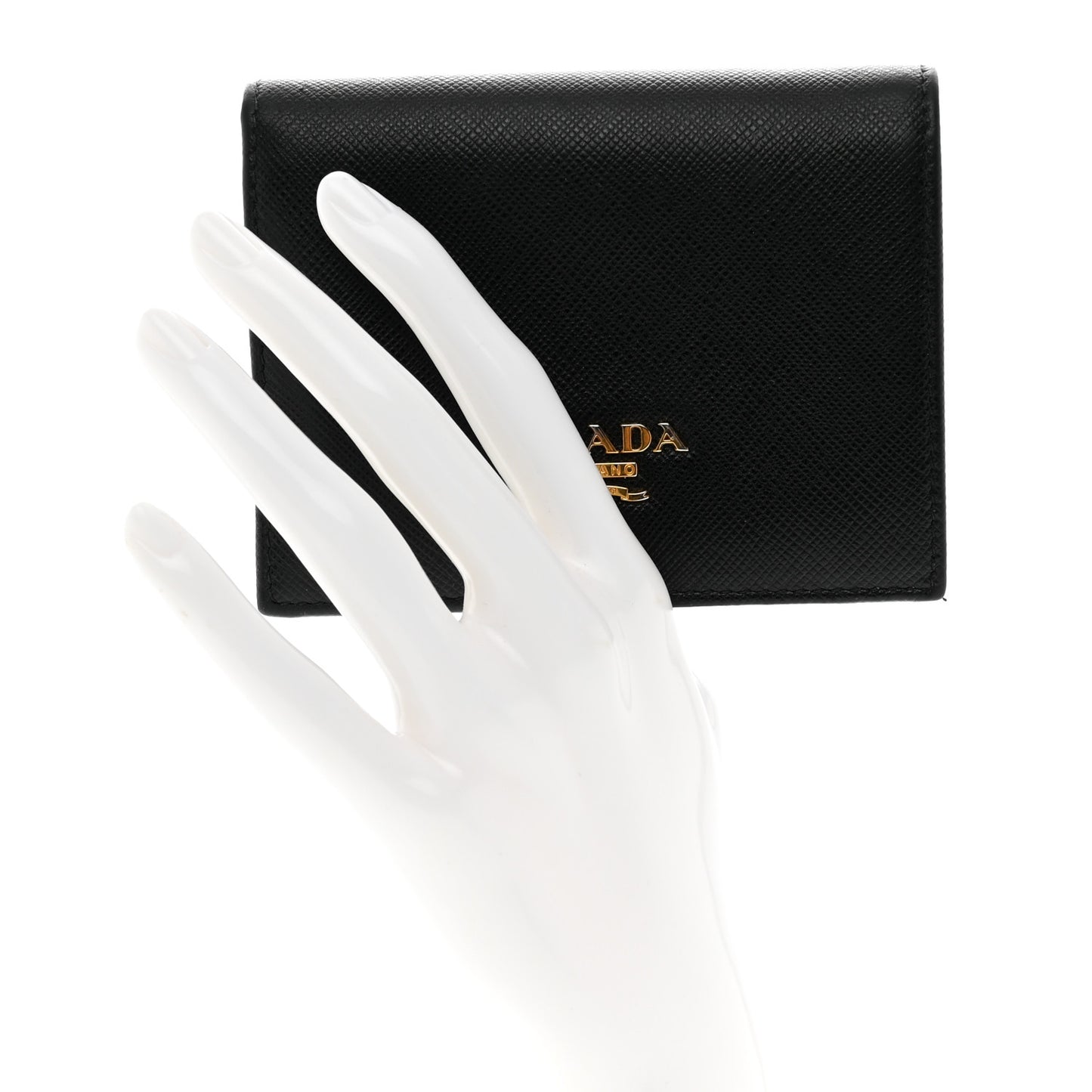 Saffiano Metal Bi-Fold Wallet Black