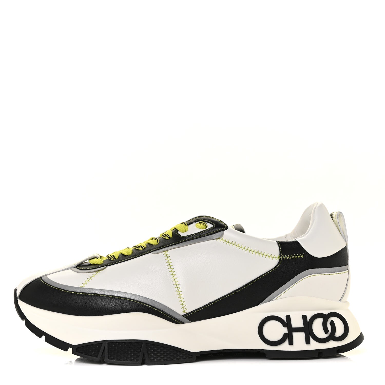 Jimmy Choo Calfskin Neoprene Mens Raine Sneakers 46 White 1 of 7