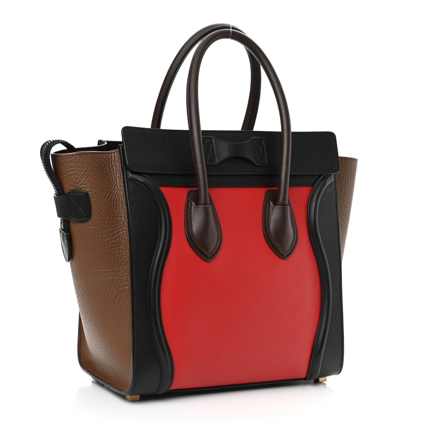 Bullhide Calfskin Micro Tri-Color Luggage Bright Red