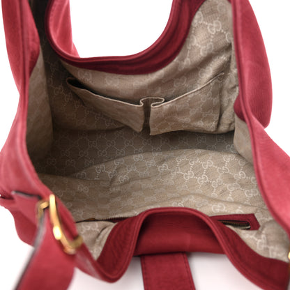 Gucci Nubuck Medium Soft Stirrup Shoulder Bag Red 5 of 15