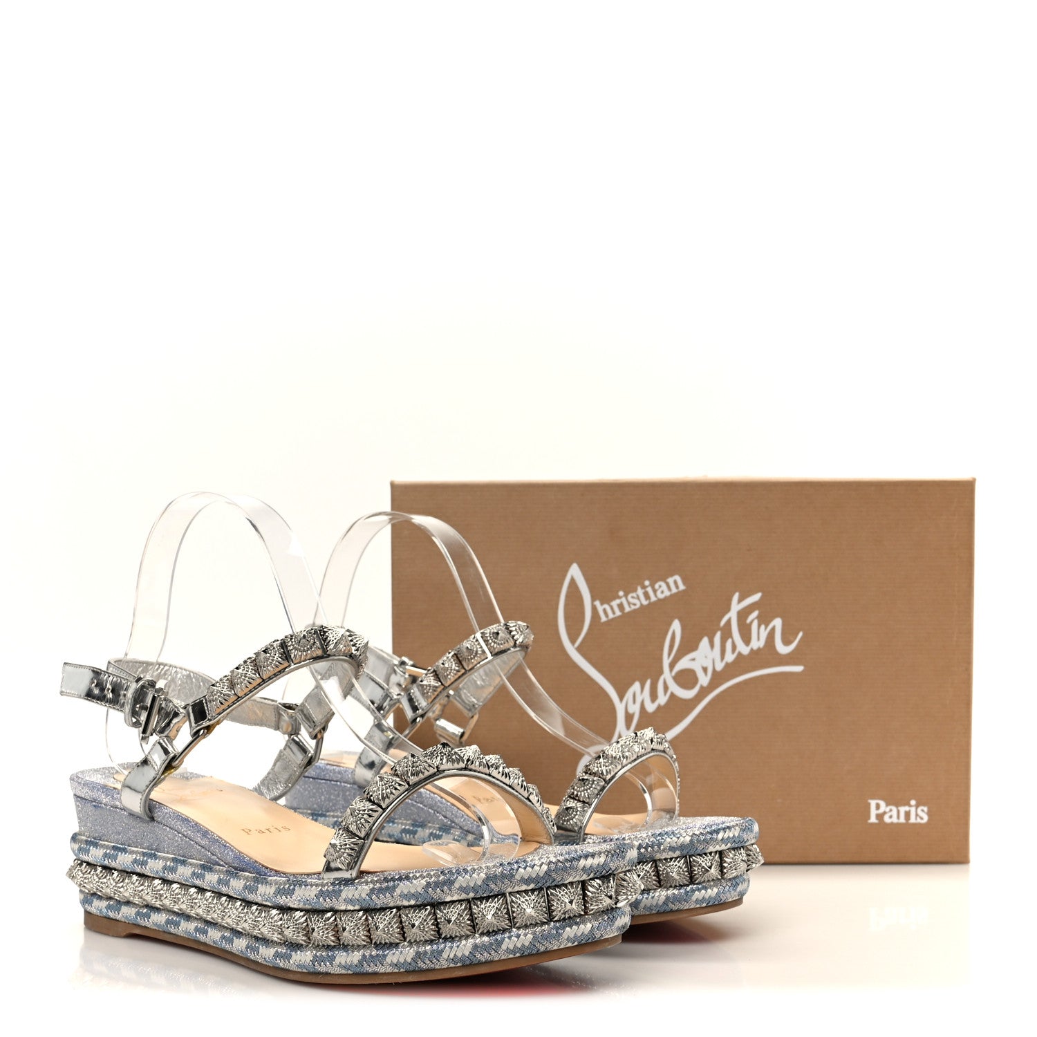 Christian Louboutin Glitter Pira Ryad 60 Platform Sandals 39