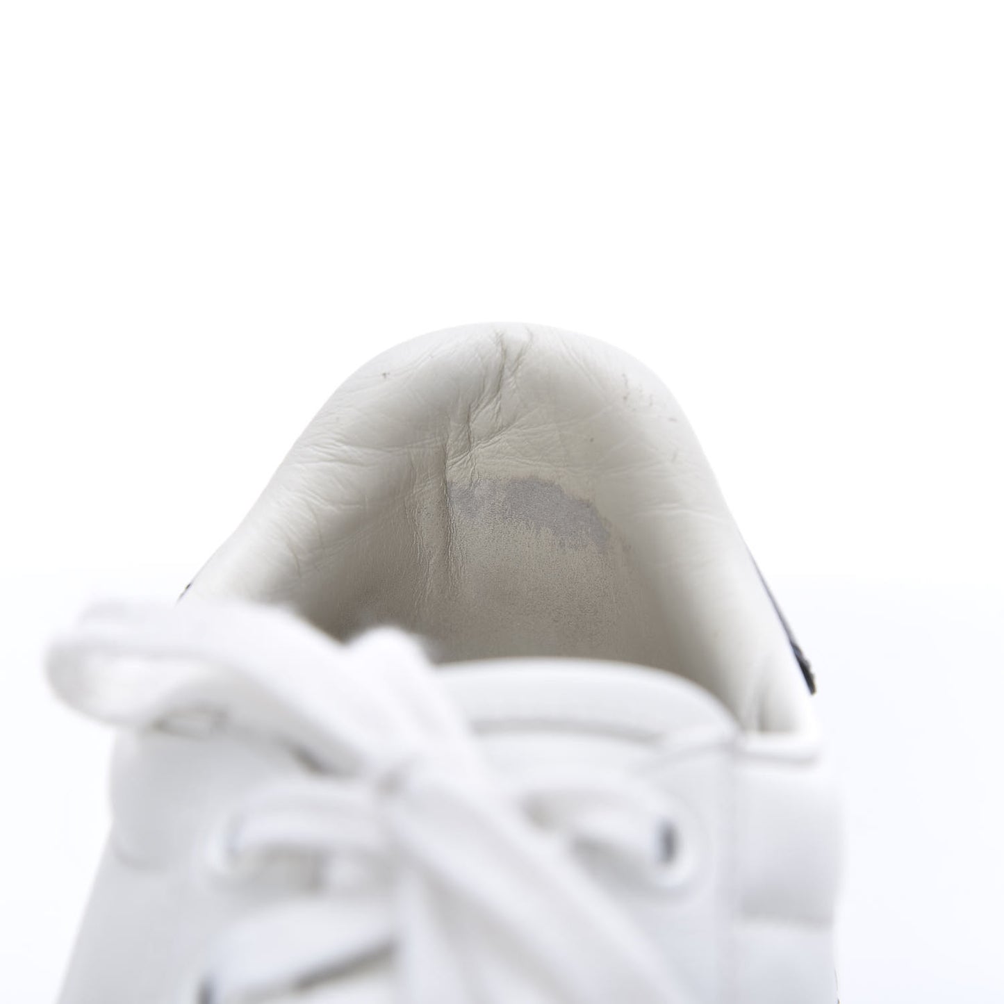 Calfskin Crystal Web Bee Embroidered Womens Ace Platform Sneakers 35.5 White