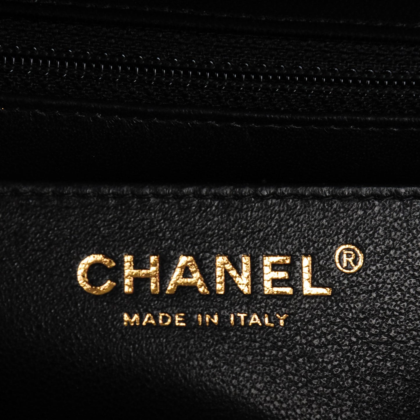 Lambskin Chevron Quilted Mini Rectangular Flap Black