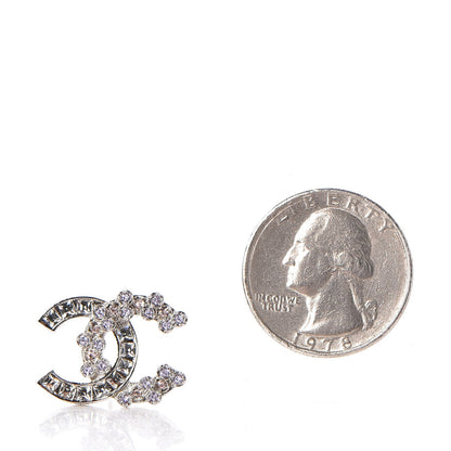 Chanel Baguette Crystal CC Earrings Silver 2 of 6