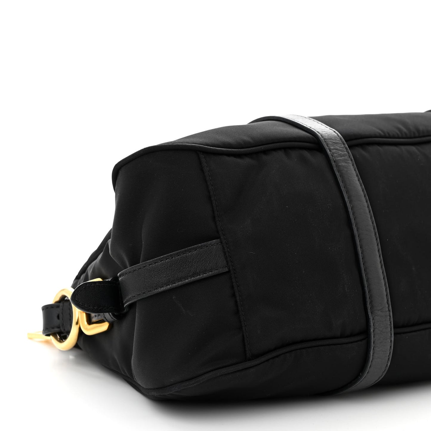 Tessuto Nylon Soft Calfskin Shopping Satchel Black
