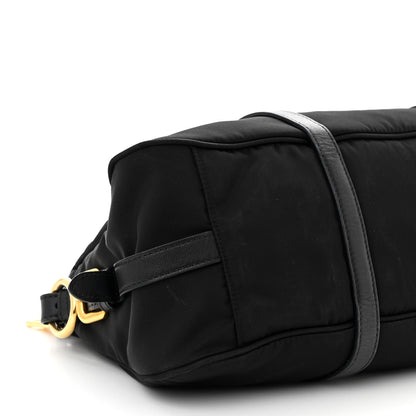 Prada Tessuto Nylon Soft Calfskin Shopping Satchel Black 9 of 11