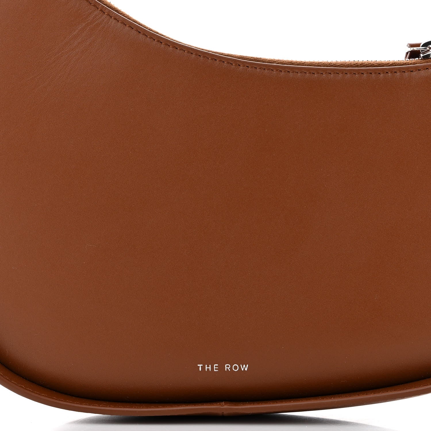 The Row Smooth Calfskin Half Moon Shoulder Bag Chestnut 7 of 9
