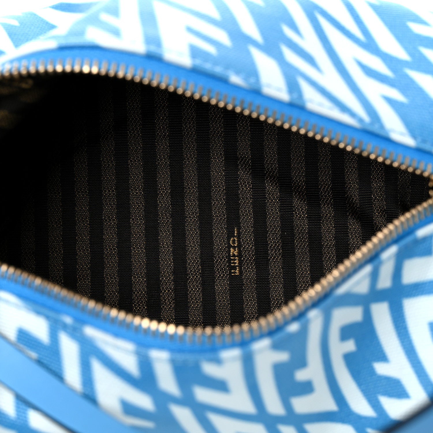 Fendi X SARAH COLEMAN Glazed Canvas Vitello King FF Vertigo Mini Shoulder Bag Cyber Blue White 5 of 9