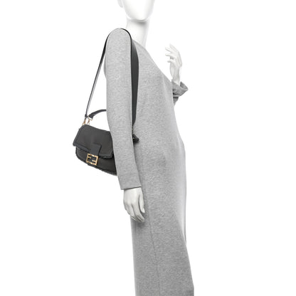 Fendi Lambskin Shearling Baguette Anthracite 2 of 11
