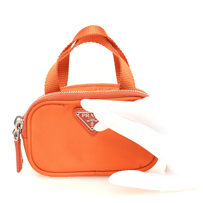 Prada Nylon Saffiano Mini Top Handle Bag Orange 2 of 6