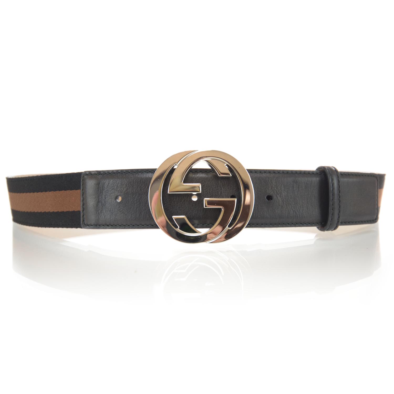 Gucci Leather Web GG Belt 95 38 1 of 5