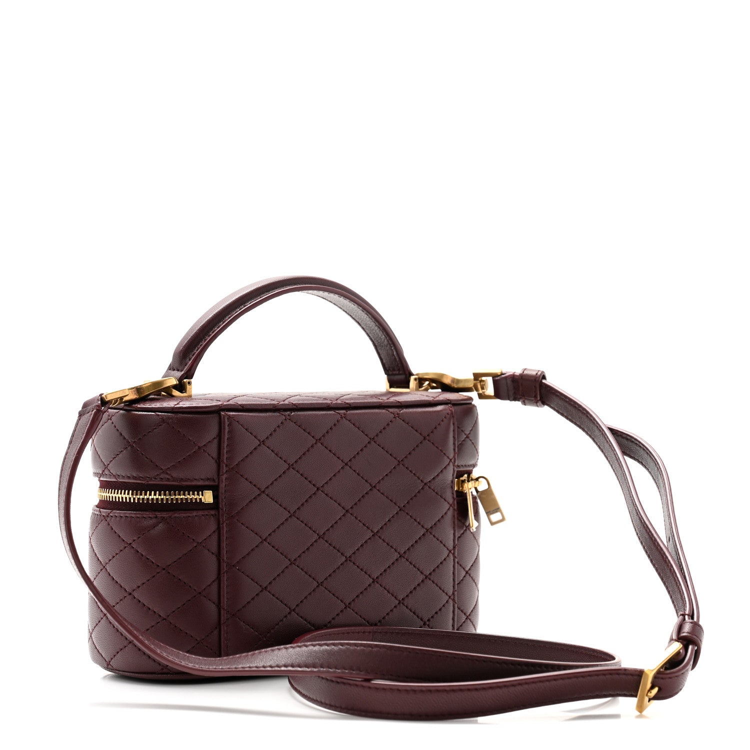 Saint Laurent Lambskin Quilted Mini Gaby Vanity Case Rouge Cabernet 3 of 9