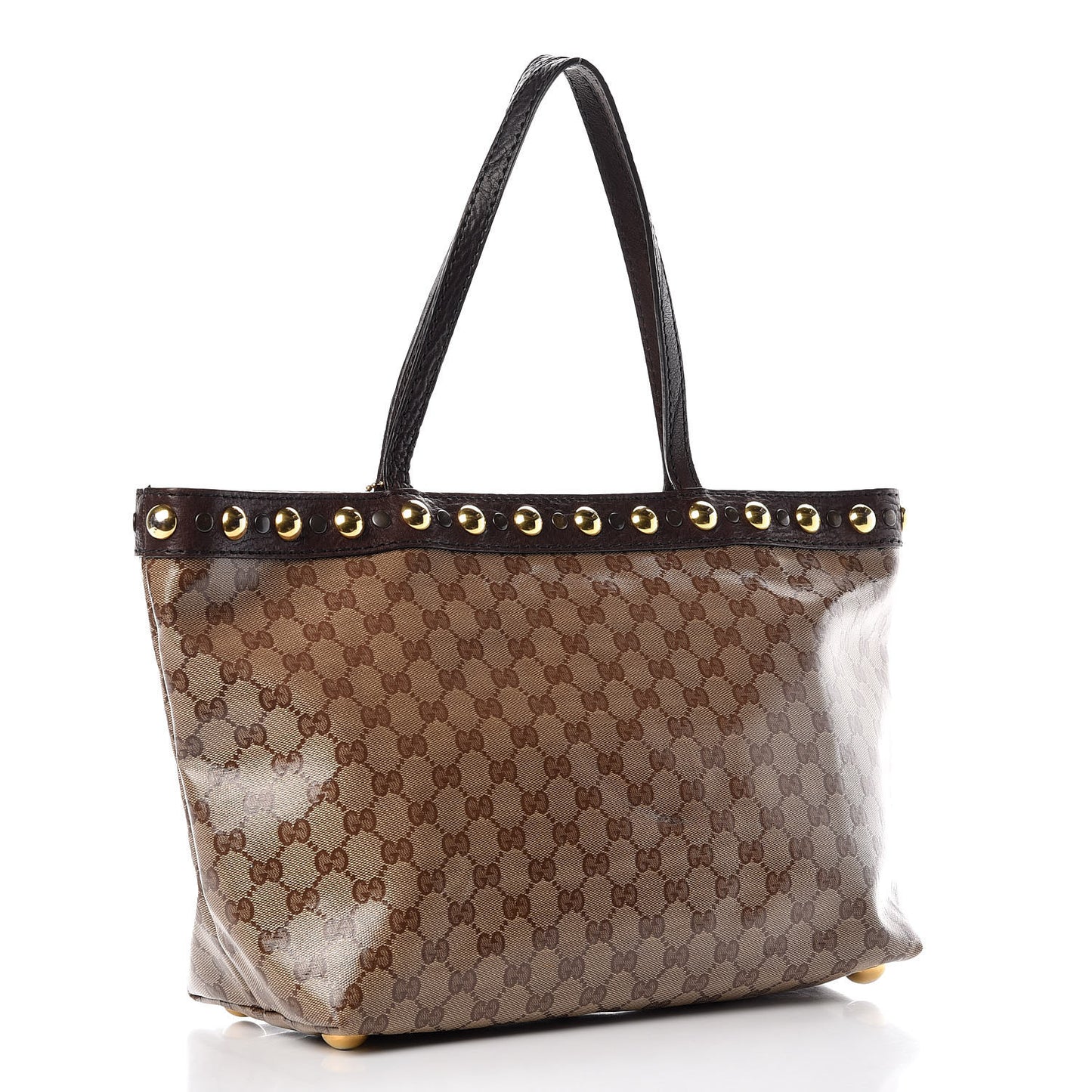 Crystal Monogram Medium Babouska Shopping Tote Dark Brown
