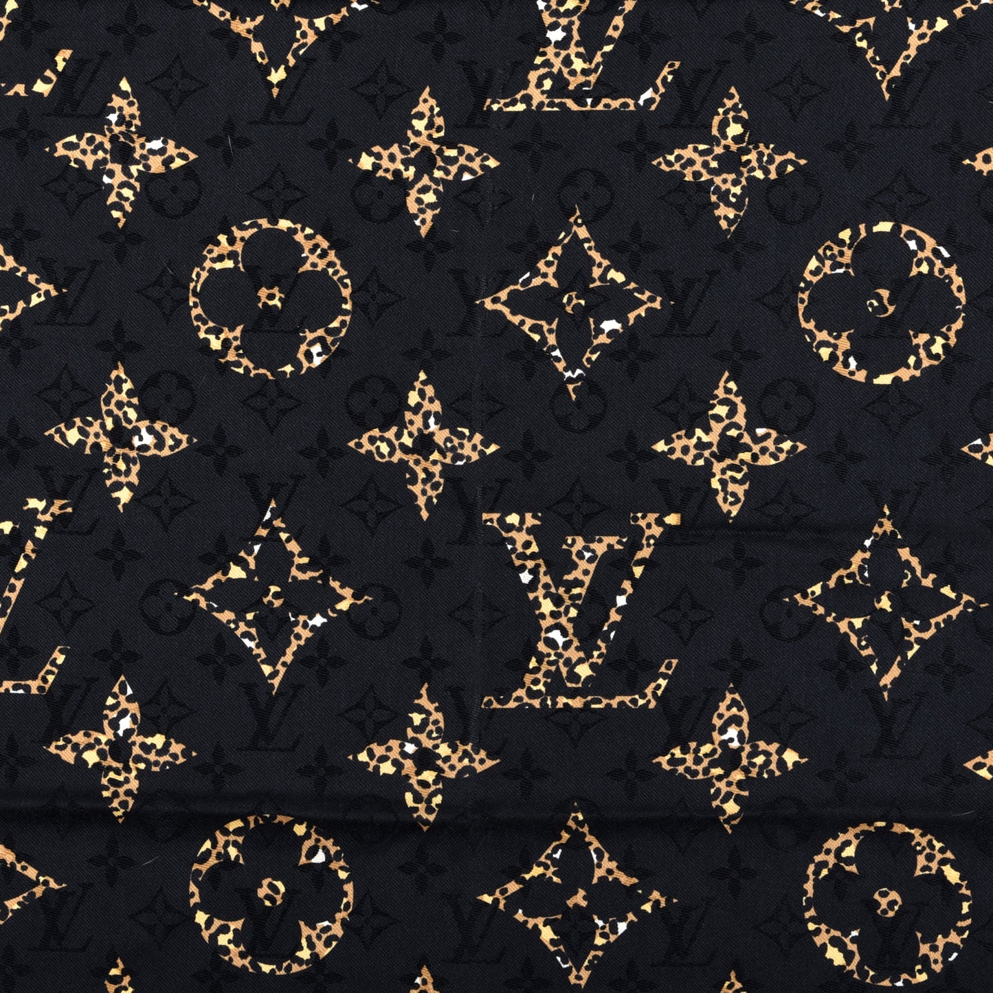 Wool Silk Monogram Giant Jungle Shawl Black