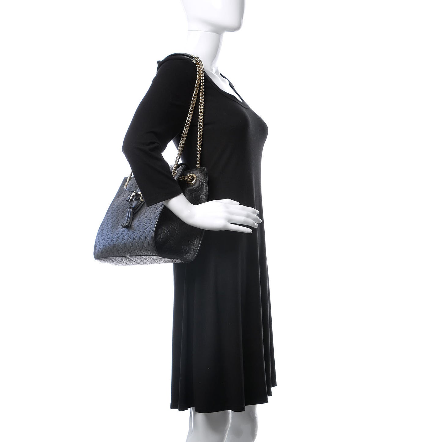 Guccissima Large Emily Chain Shoulder Bag Black