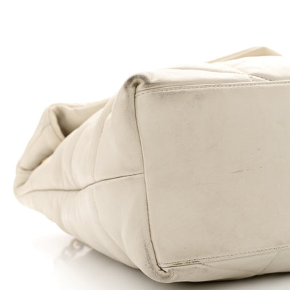 Saint Laurent Lambskin Quilted Medium Loulou Puffer Monogram Chain Satchel Crema Soft 9 of 19
