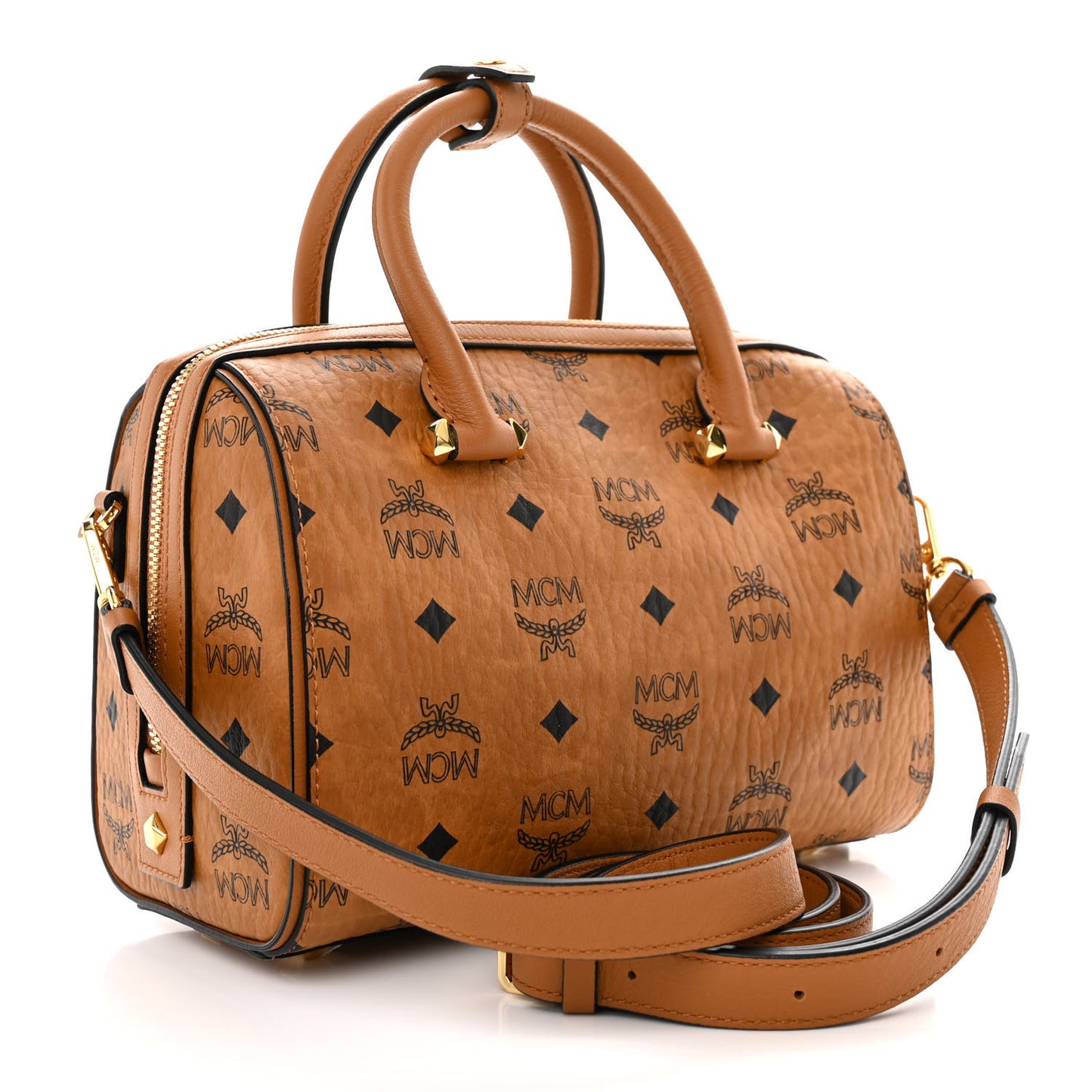 Visetos Small Essential Boston Bag Cognac