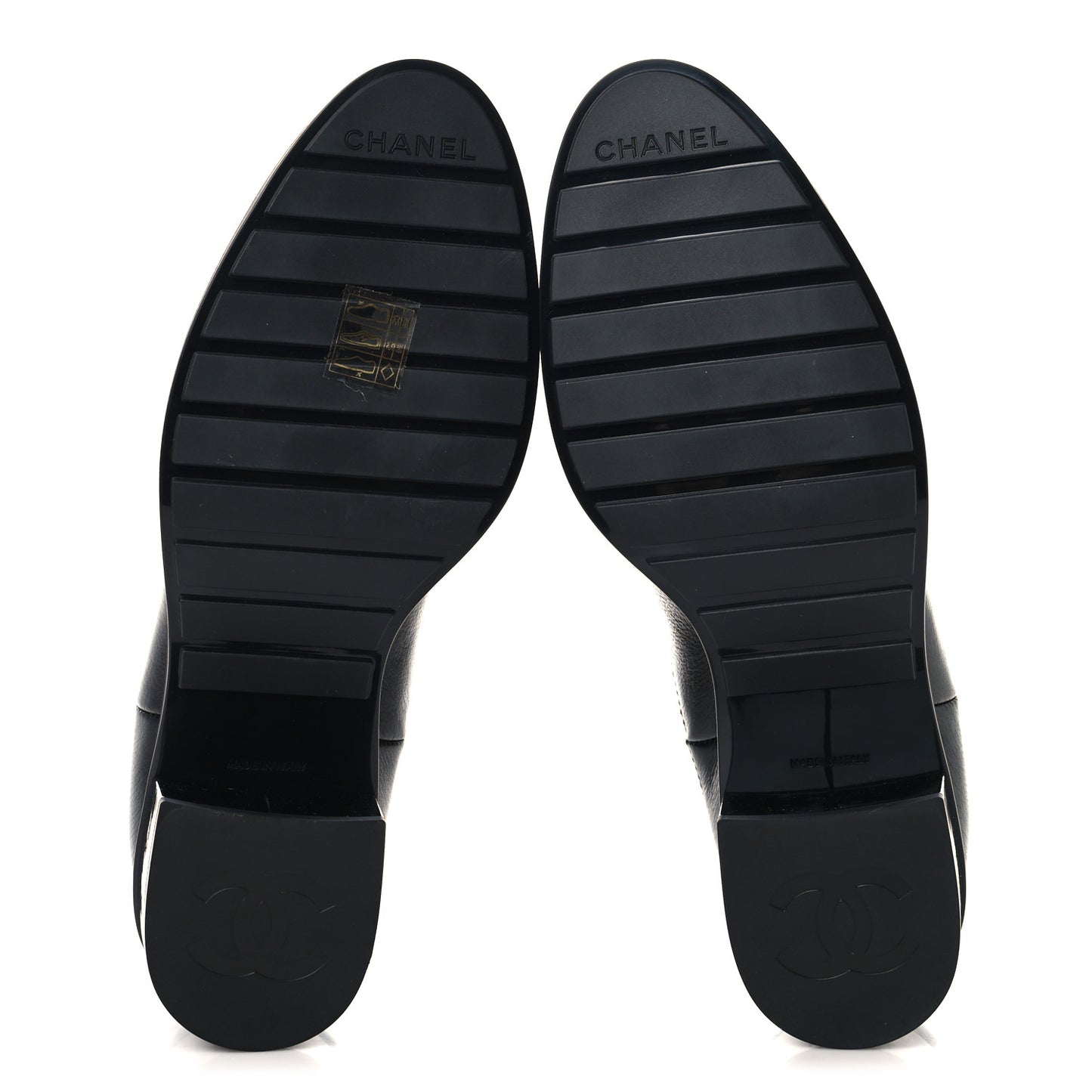Calfskin Patent Cap Toe CC Short Boots 38.5 Black