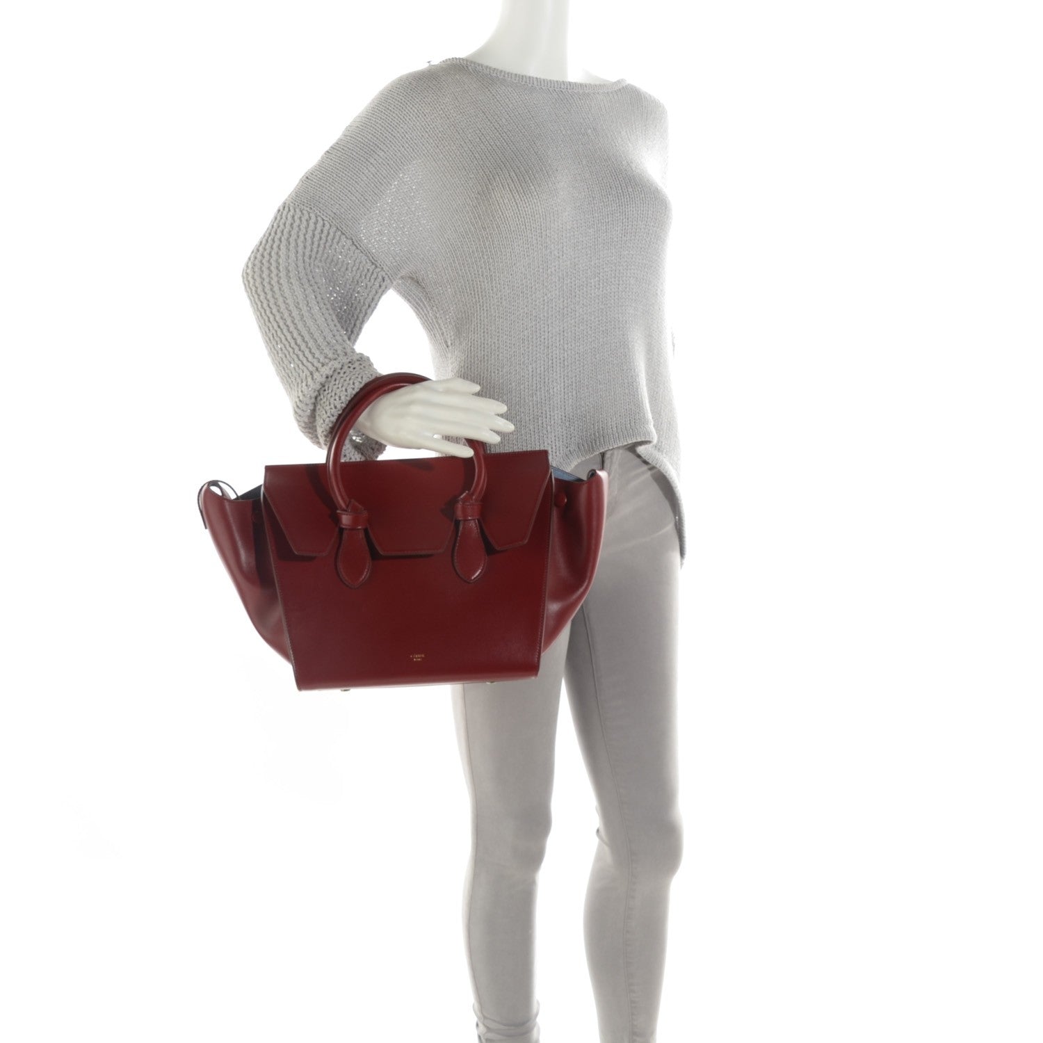 Celine Palmelato Calfskin Mini Tie Knot Tote Red 2 of 7