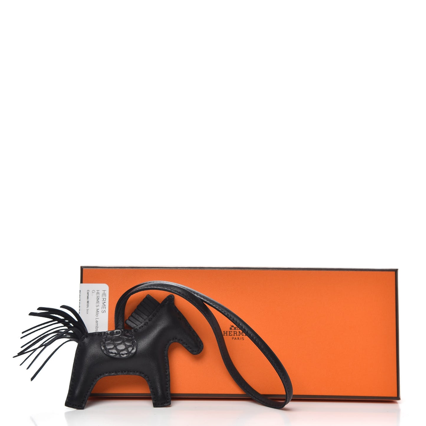 Milo Lambskin Matte Alligator Touch Grigri Rodeo Horse Bag Charm PM So Black