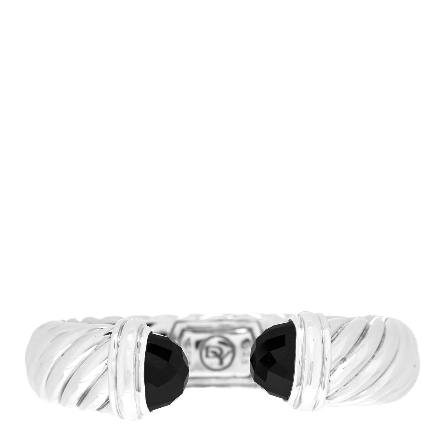 David Yurman Sterling Silver Black Onyx 10mm Waverly Bracelet 1 of 4