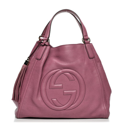 Gucci Pebbled Calfskin Medium Soho Shoulder Bag Fresia Rose 1 of 8