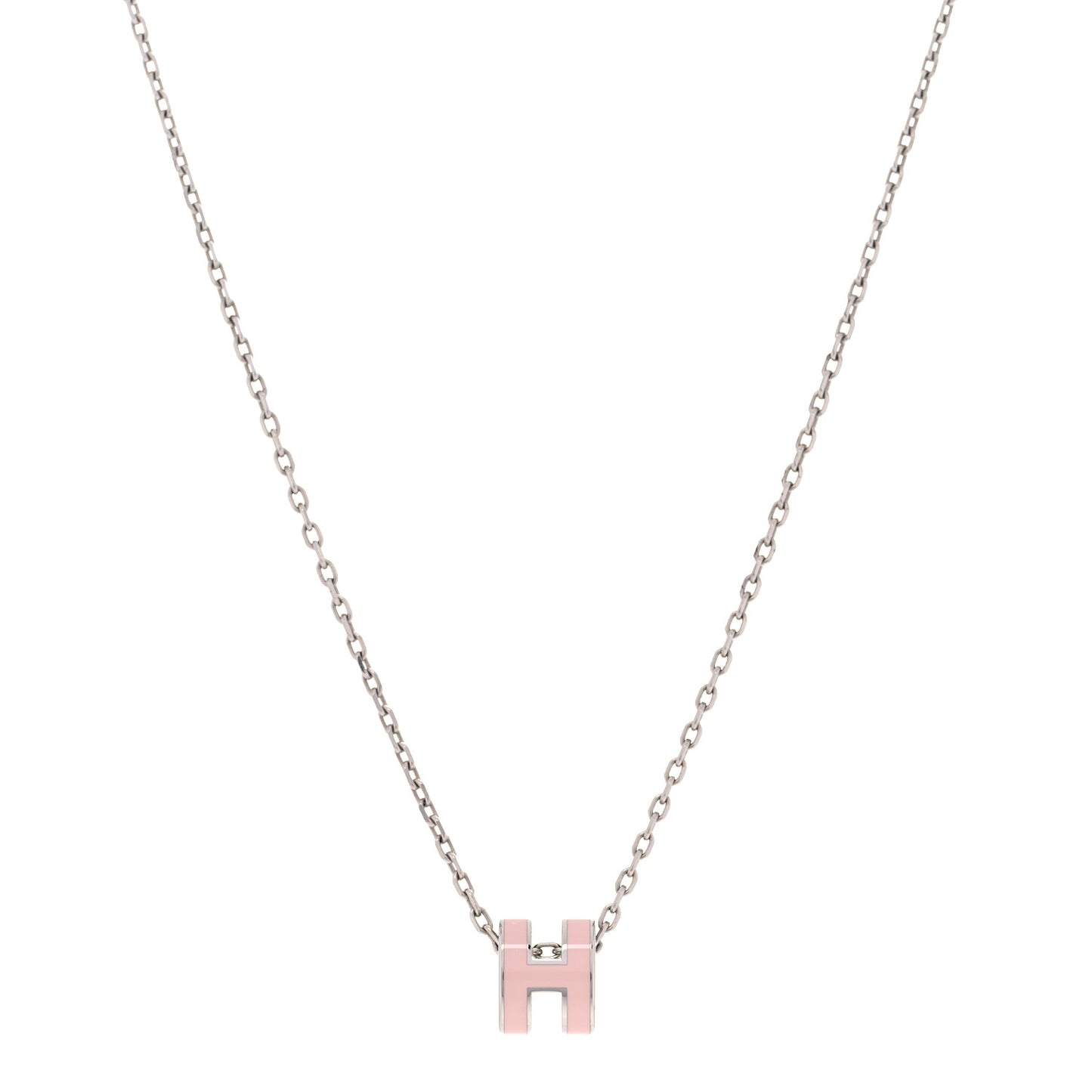Palladium Mini Pop H Pendant Necklace Rose Dragee
