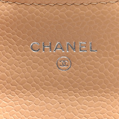 Chanel Caviar Quilted Flap Card Holder Wallet Beige 6 of 8