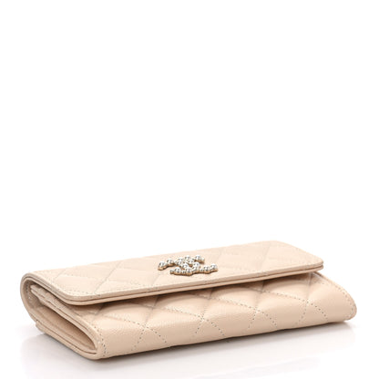 Chanel Caviar Pearl Quilted Coco Candy Wallet Beige 4 of 10