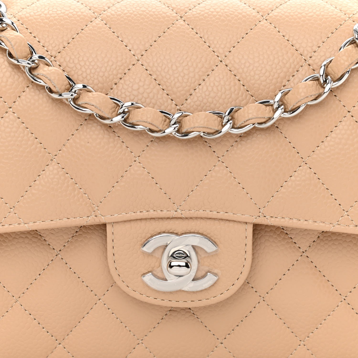 Chanel Caviar Quilted Small Double Flap Beige 8 of 11