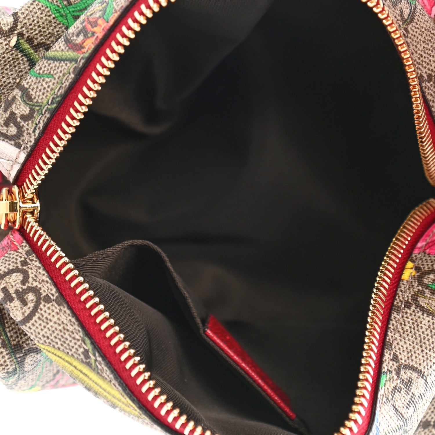 Gucci Soft GG Supreme Monogram Flora Calfskin Medium Ophidia Cosmetic Case Beige Ebony Multicolor Rosso 5 of 8
