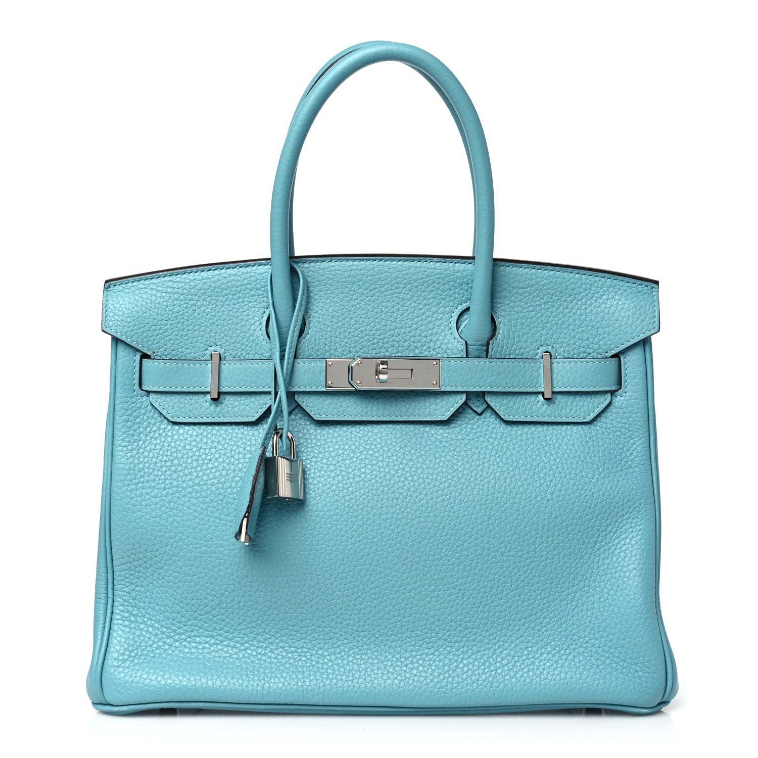 Hermes Taurillon Clemence Birkin 30 Bleu Atoll 1 of 10