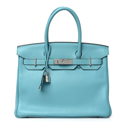 Hermes Taurillon Clemence Birkin 30 Bleu Atoll 1 of 10
