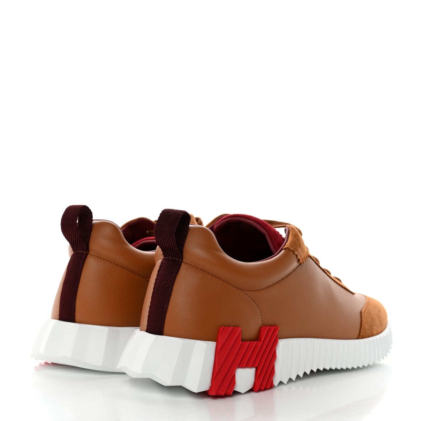 Calfskin Suede Goatskin Mens Bouncing Sneakers 40 Naturel