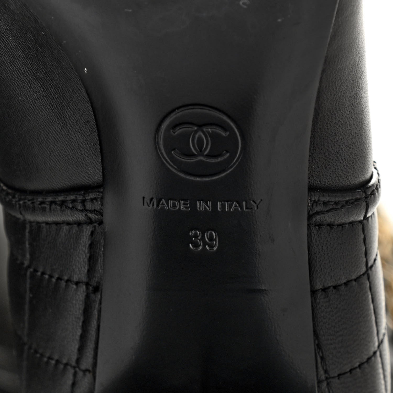 Chanel Lambskin Patent Calfskin Chained High Boots 39 Black 7 of 8