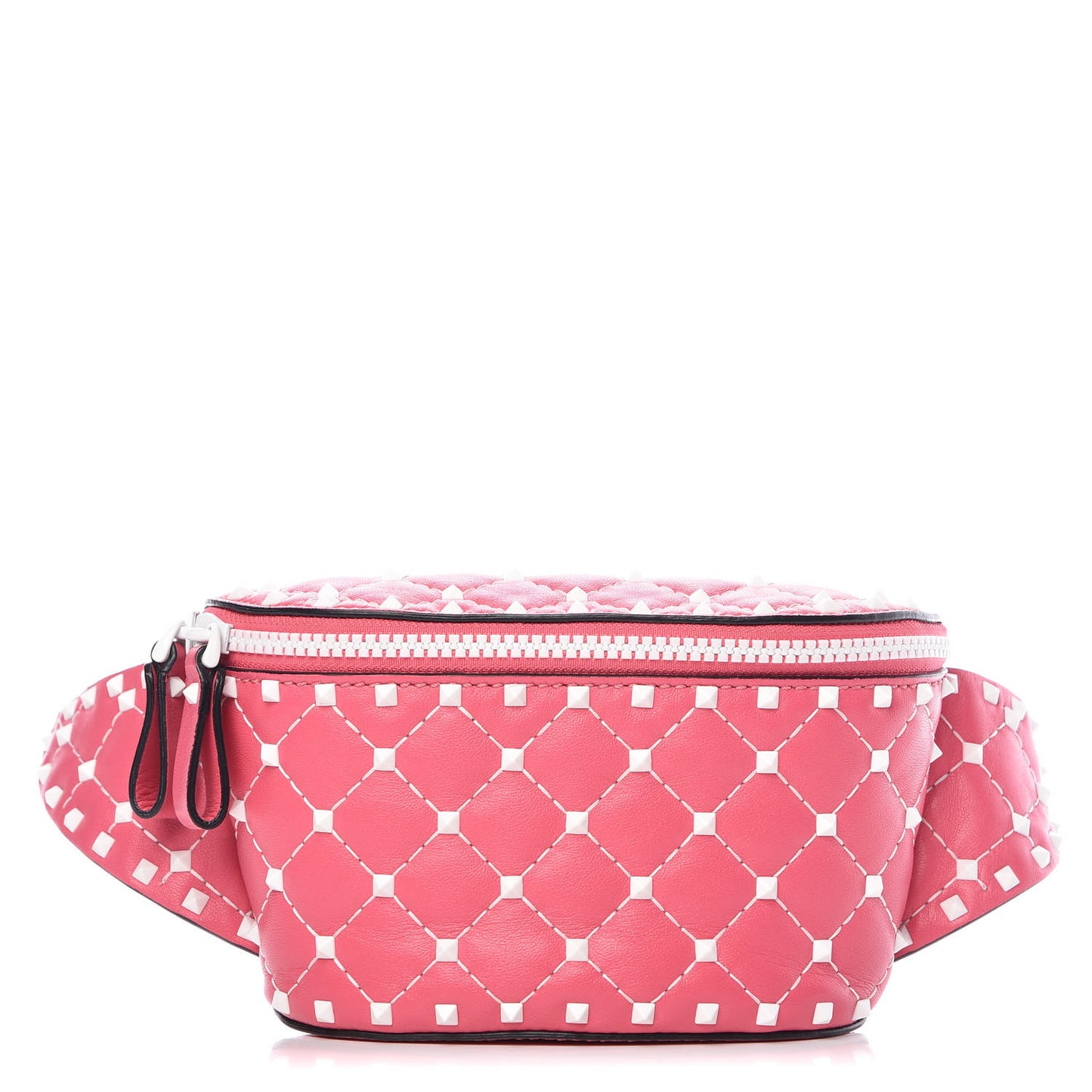 Lambskin Free Rockstud Spike Belt Bag Shadow Pink