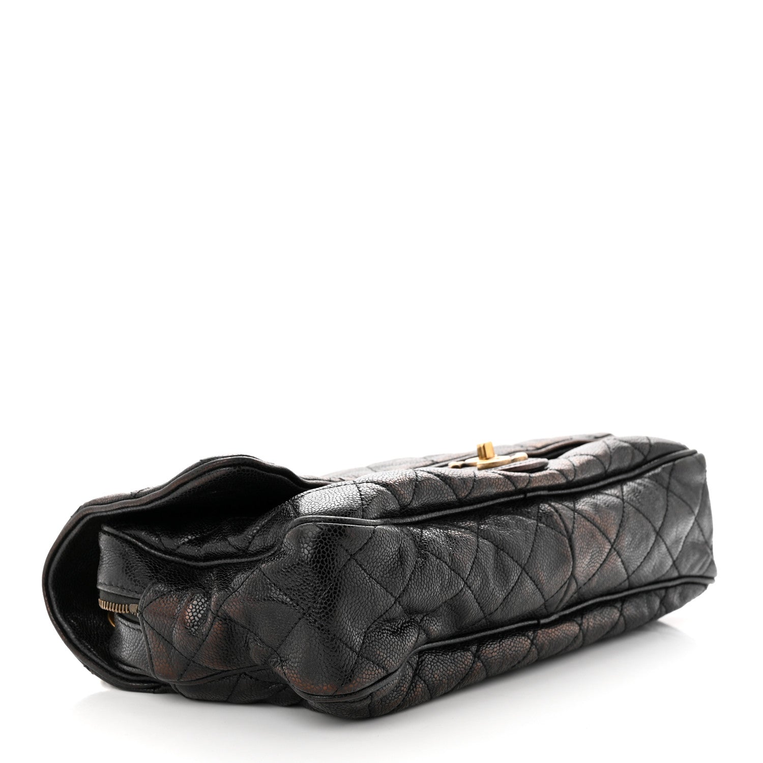 Chanel Crumpled Grained Calfskin Quilted Large Shiva Flap Black 4 of 13