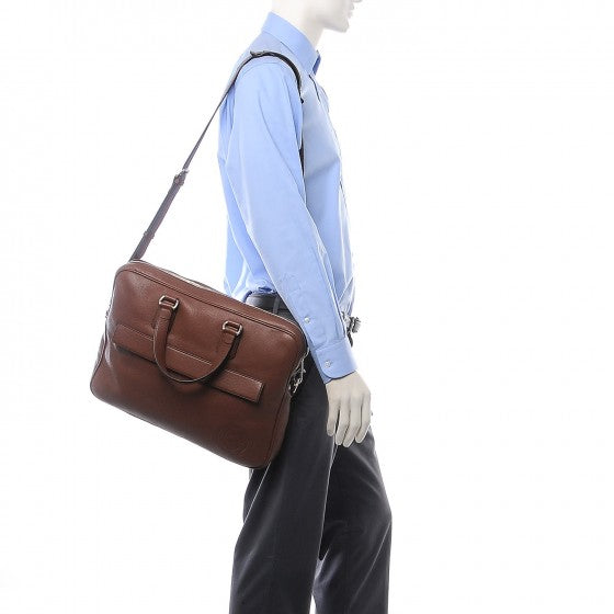 Gucci Pebbled Calfskin Large Soho Briefcase Brown 2 of 7