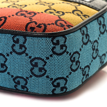 Gucci Monogram Multicolor Retro Interlocking G Belt Bag Blue Rainbow Light Blue 10 of 11