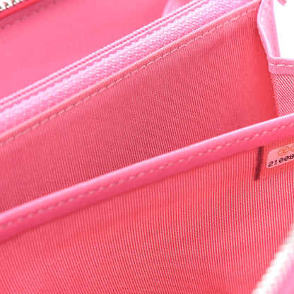 Chanel Ombre Patent Calfskin Quilted Large Gusset Zip Around Wallet Pink 10 of 14